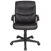 New Boxed Rio Leather Faced Executive Office Chair in Black
